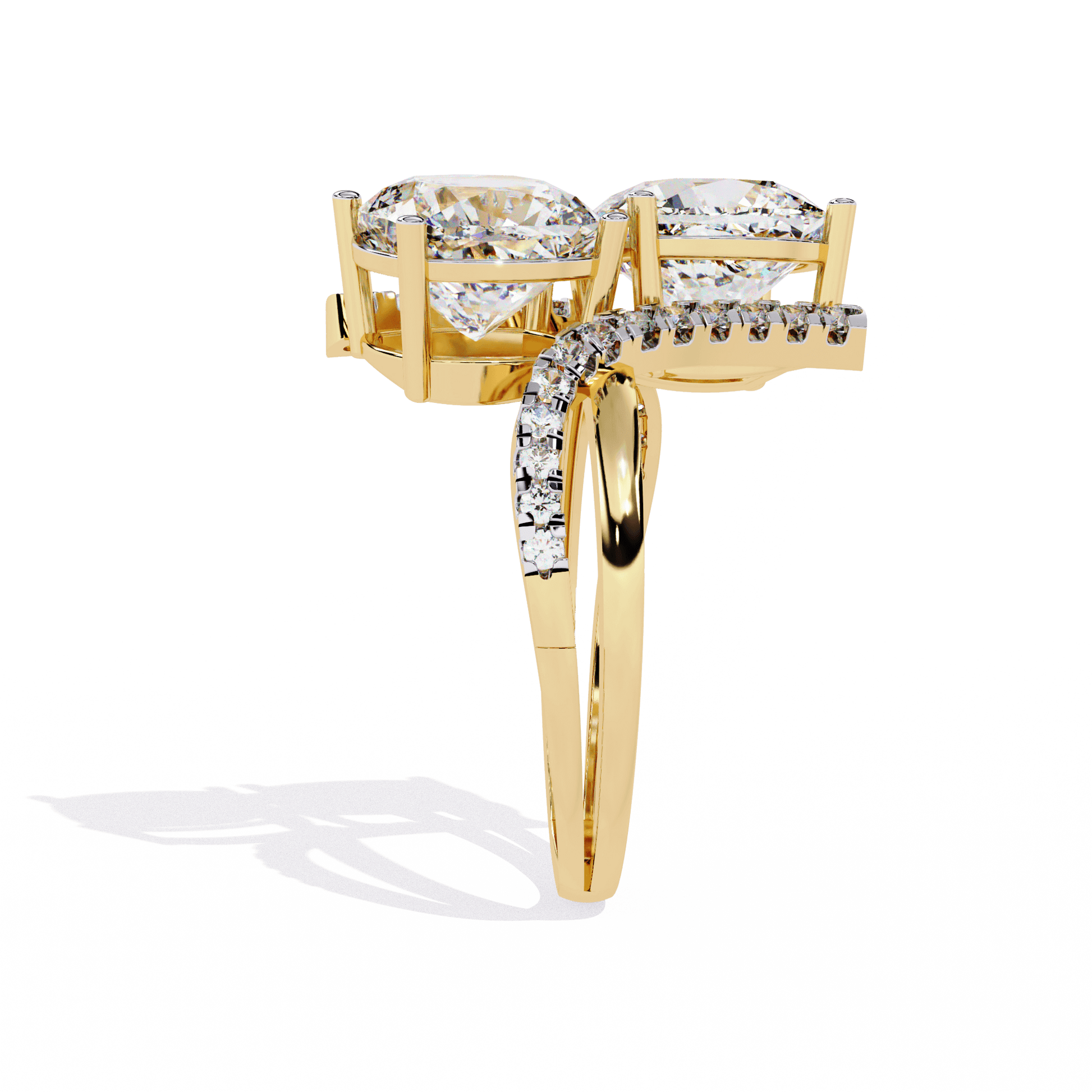 Azaria — Cushion cut lab grown diamond engagement ring — toi moi two stone — Carat House