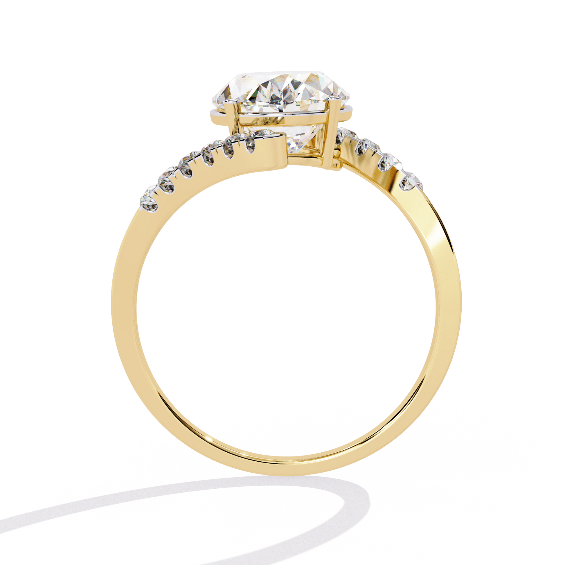 Adele — Oval cut lab grown and natural diamond engagement ring — pavé, bypass shank — Carat House