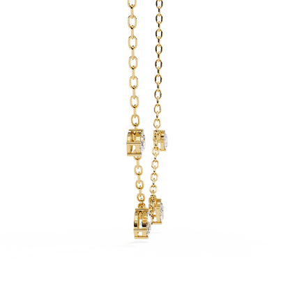 Laleh – Natural Diamond Oval-Cut Diamond Floating Necklace