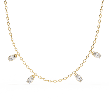 Laleh – Lab Diamond Oval-Cut Diamond Floating Necklace