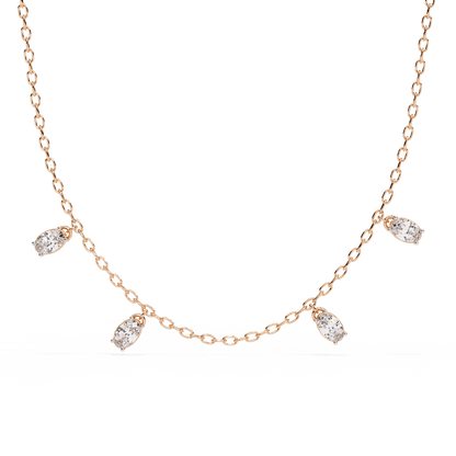 Laleh – Lab Diamond Oval-Cut Diamond Floating Necklace