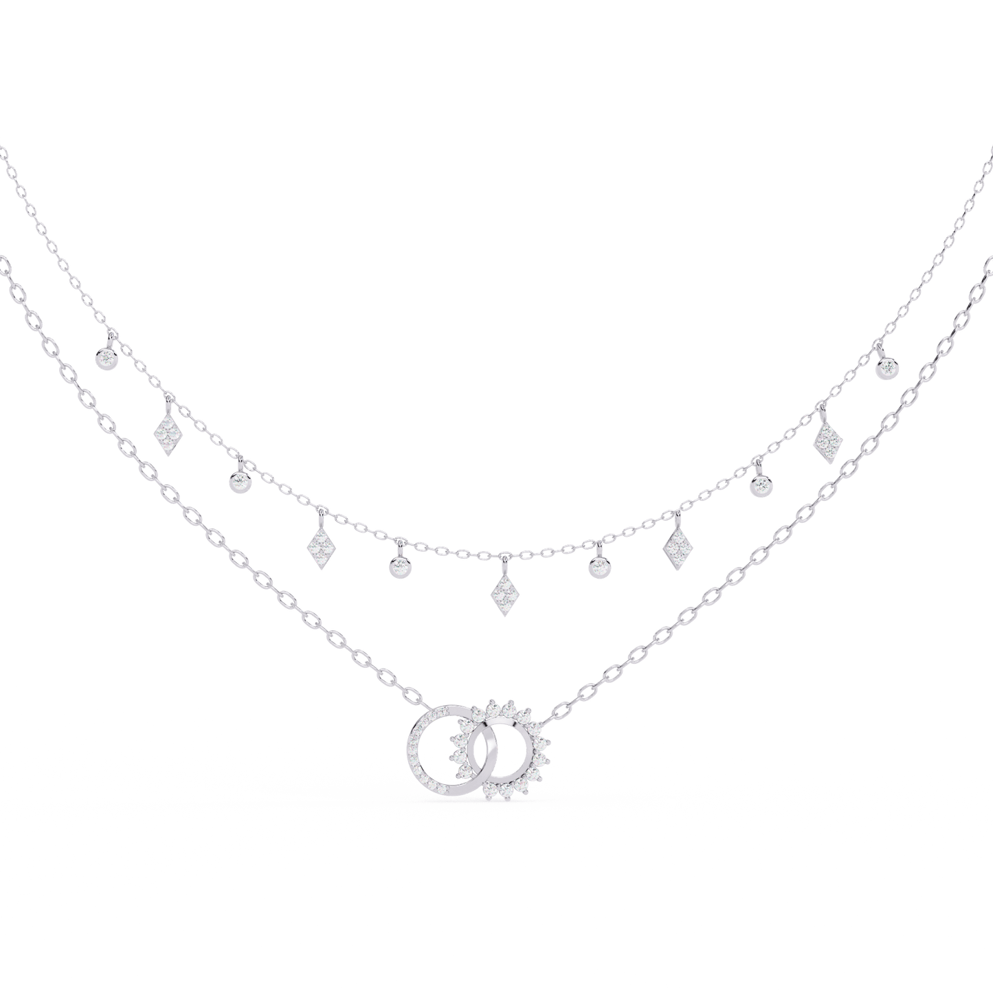 Miranda - Diamond Double Chain Necklace