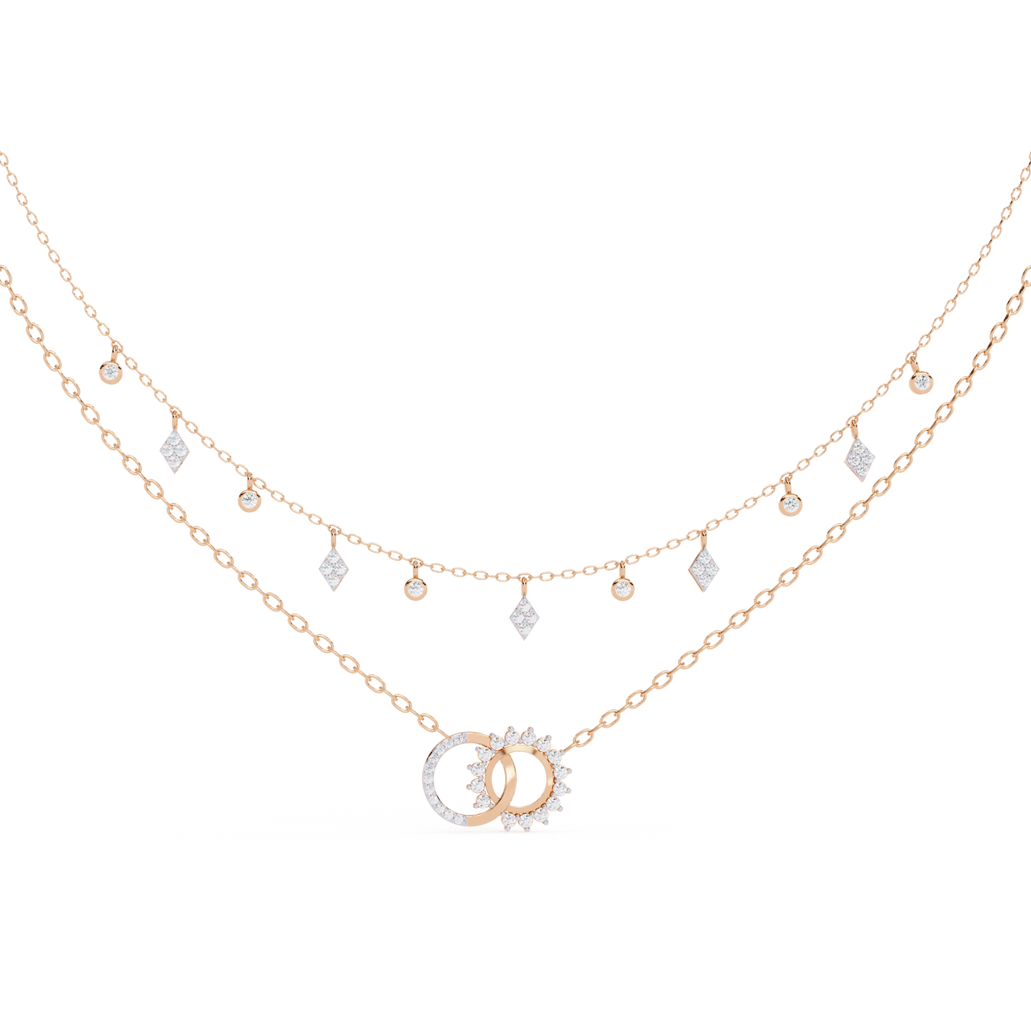 Miranda - Diamond Double Chain Necklace