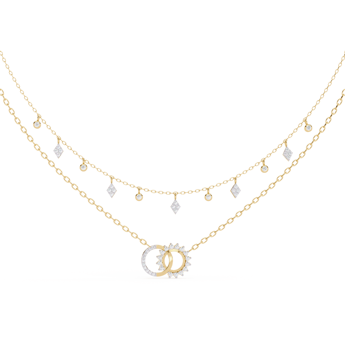 Miranda - Diamond Double Chain Necklace