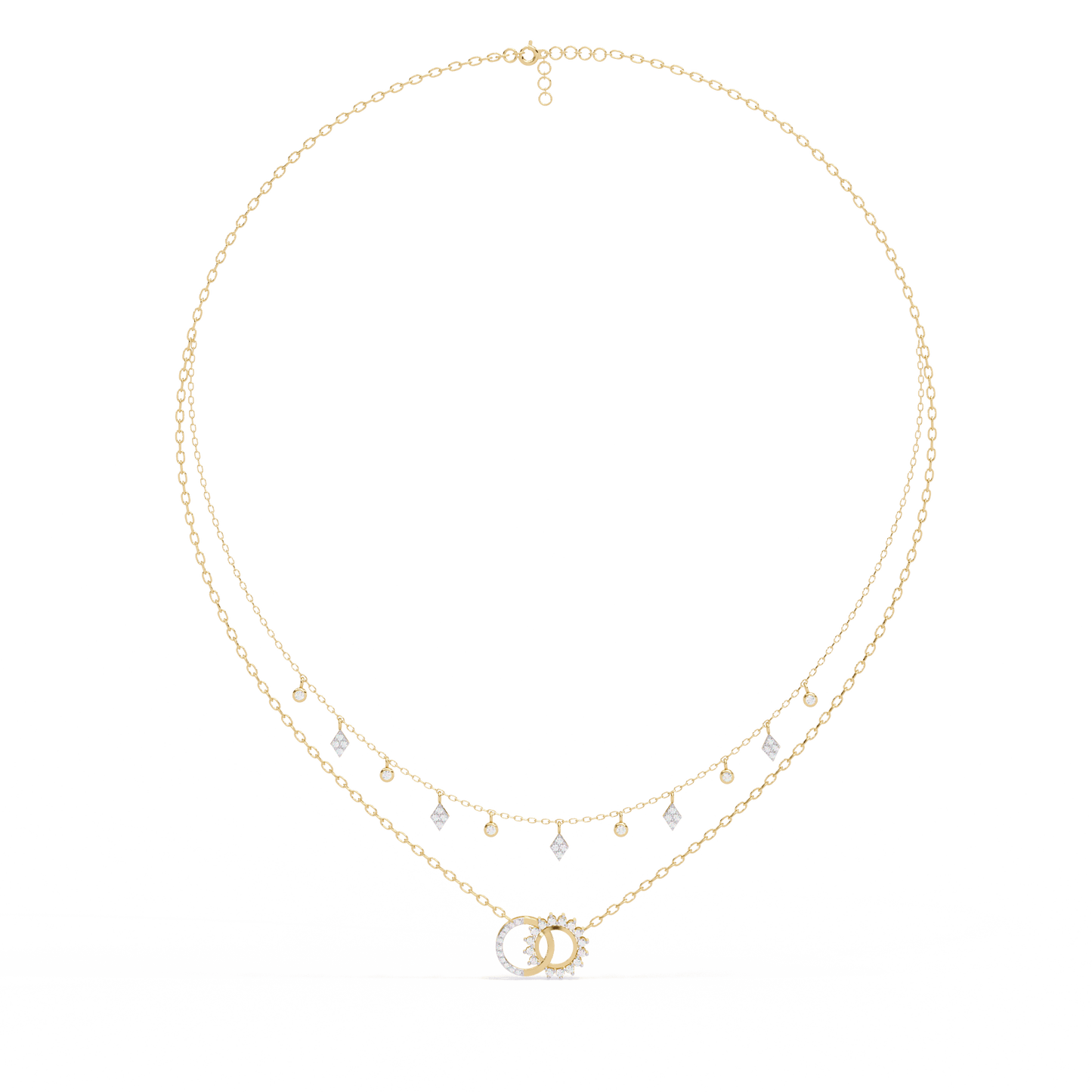 Miranda - Diamond Double Chain Necklace