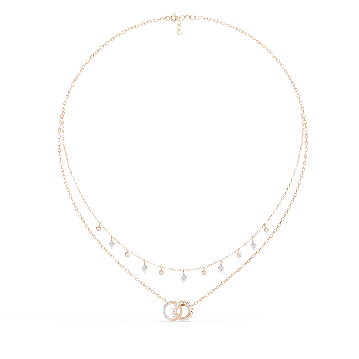 Miranda - Diamond Double Chain Necklace
