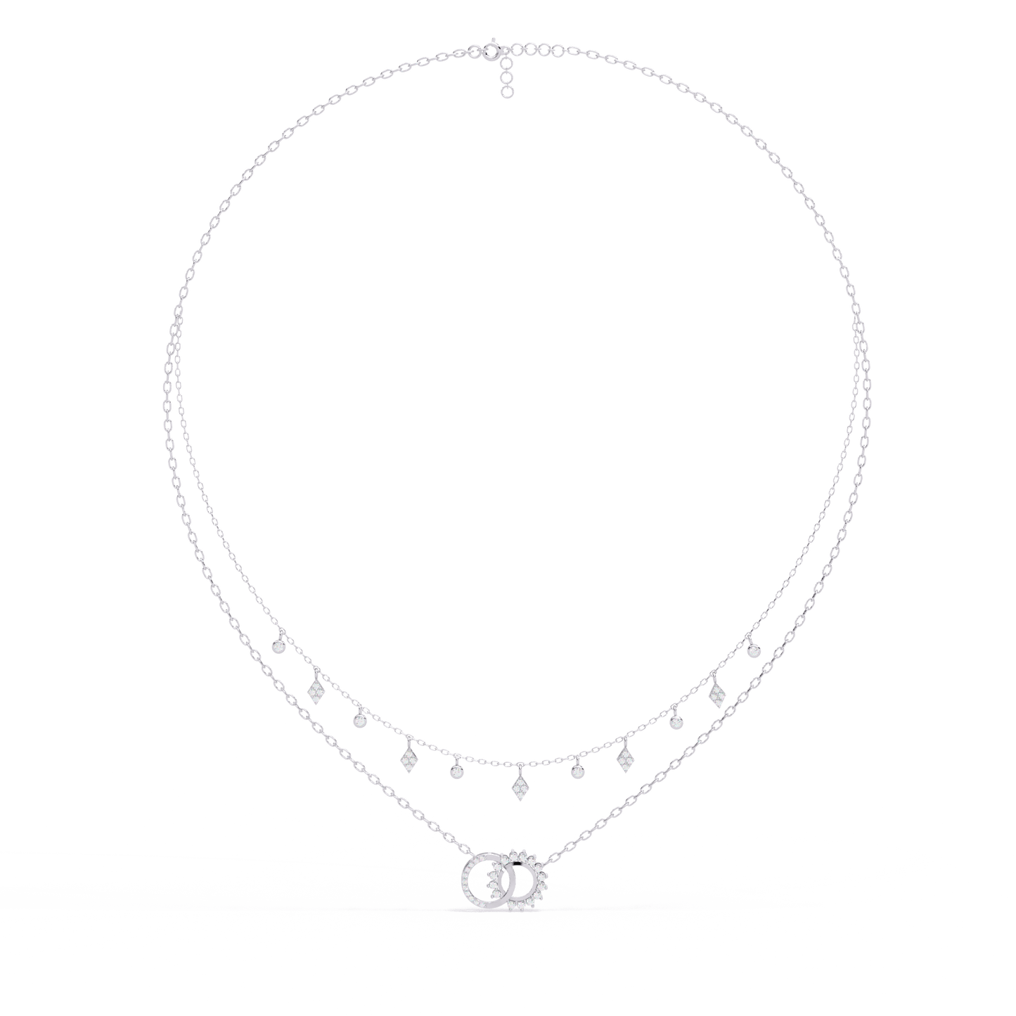 Miranda - Diamond Double Chain Necklace