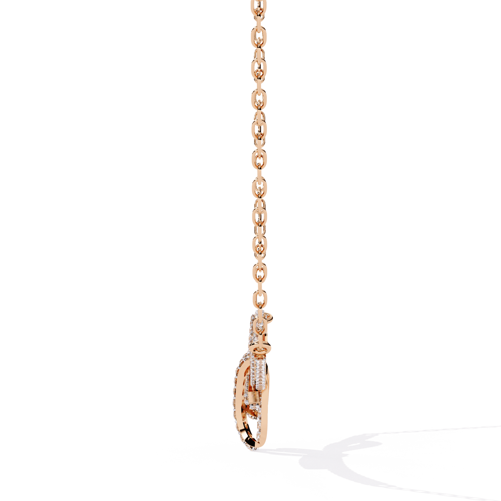 Carat House Dubai Rakel diamond bow necklace featuring a delicate silver chain and sparkling diamond pendant.