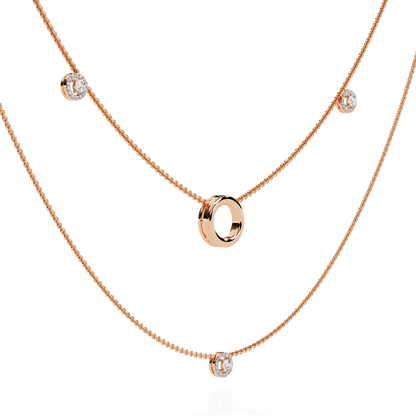 Ritika – Double Layer Diamond Halo Necklace