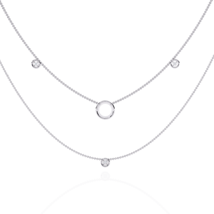 Ritika – Double Layer Diamond Halo Necklace