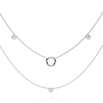 Ritika – Double Layer Diamond Halo Necklace