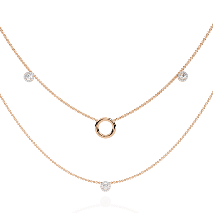 Ritika – Double Layer Diamond Halo Necklace