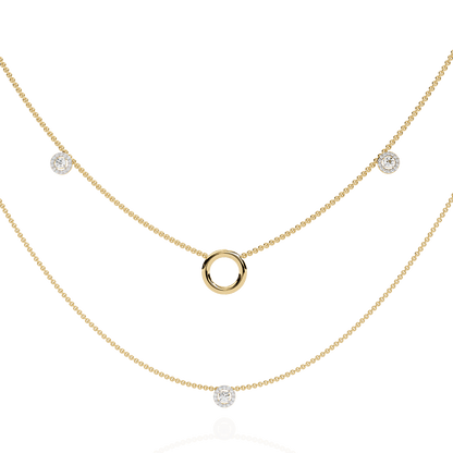 Ritika – Double Layer Diamond Halo Necklace