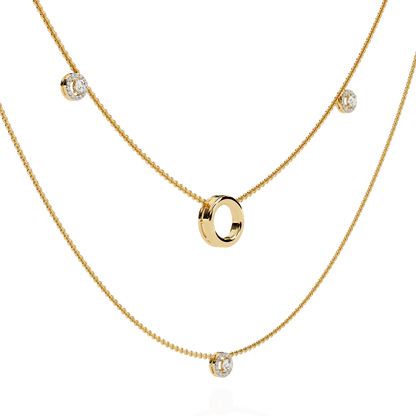 Ritika – Double Layer Diamond Halo Necklace