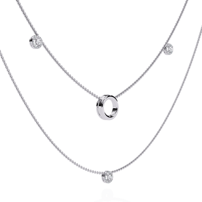 Ritika – Double Layer Diamond Halo Necklace