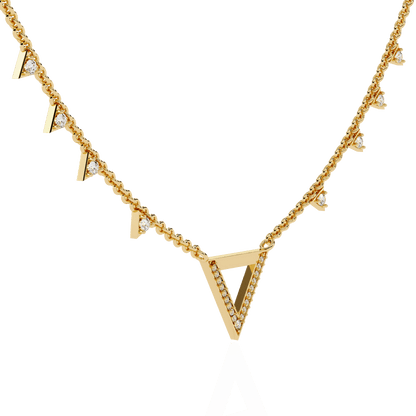Tria - Diamond Pavé Geometric Necklace