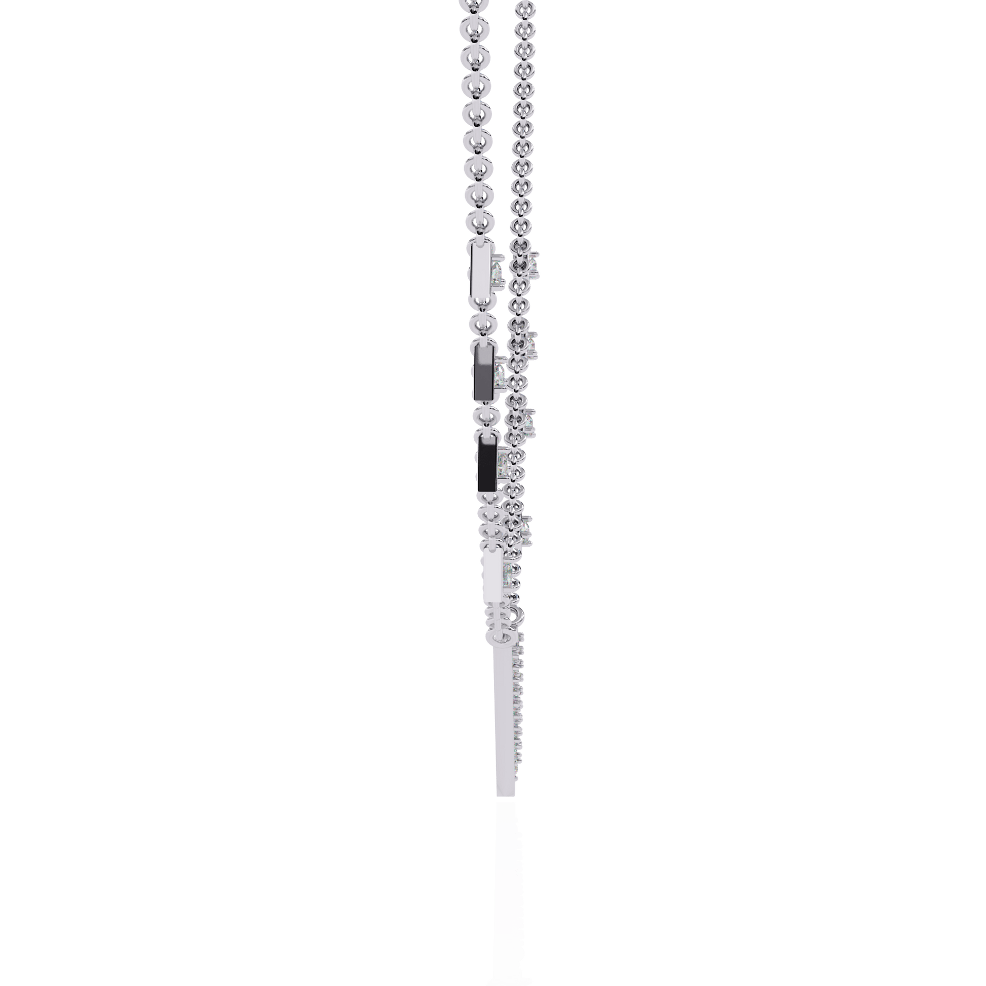 Diamond pavé geometric necklace by Carat House Dubai featuring a modern, intricate design with sparkling diamonds.