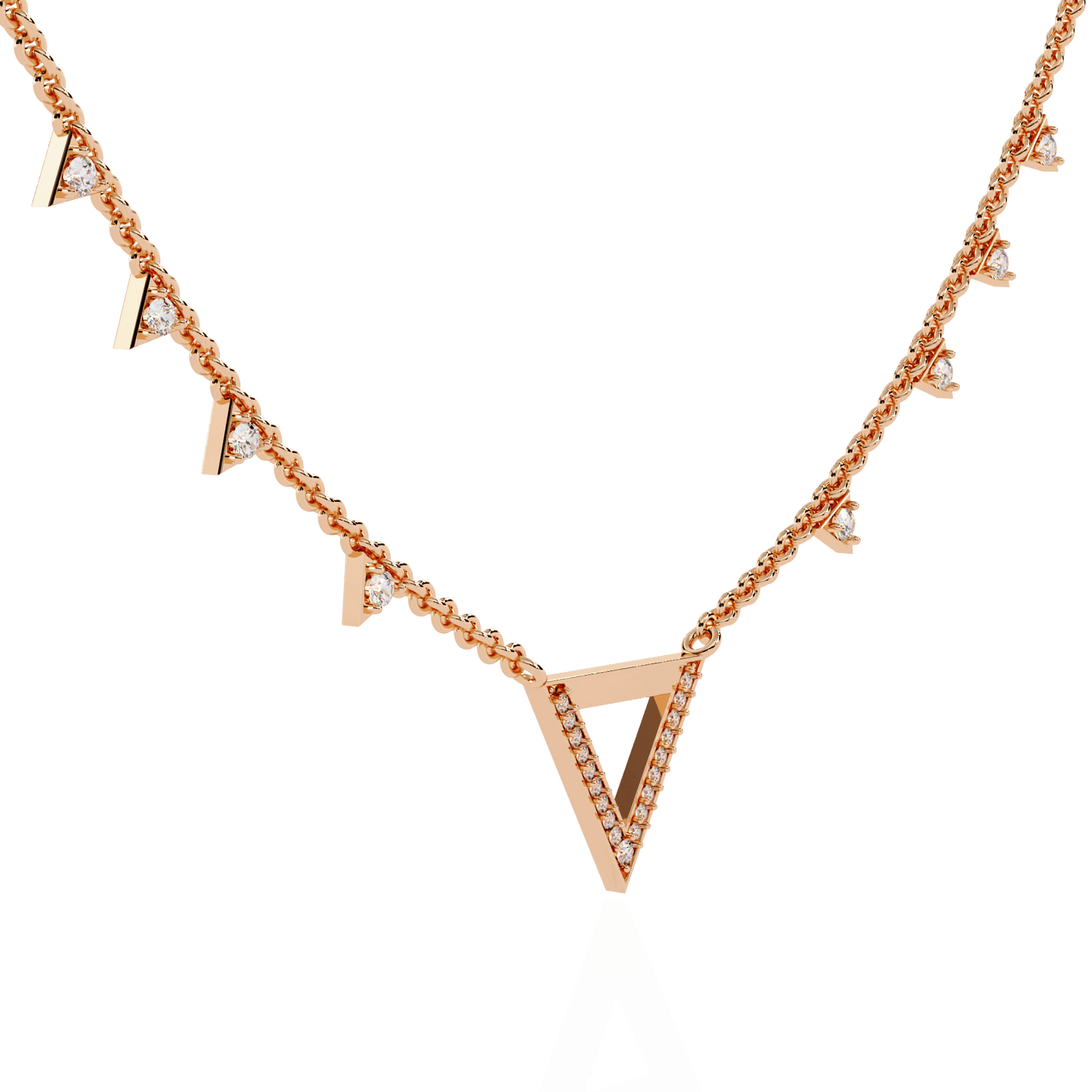 Tria - Diamond Pavé Geometric Necklace