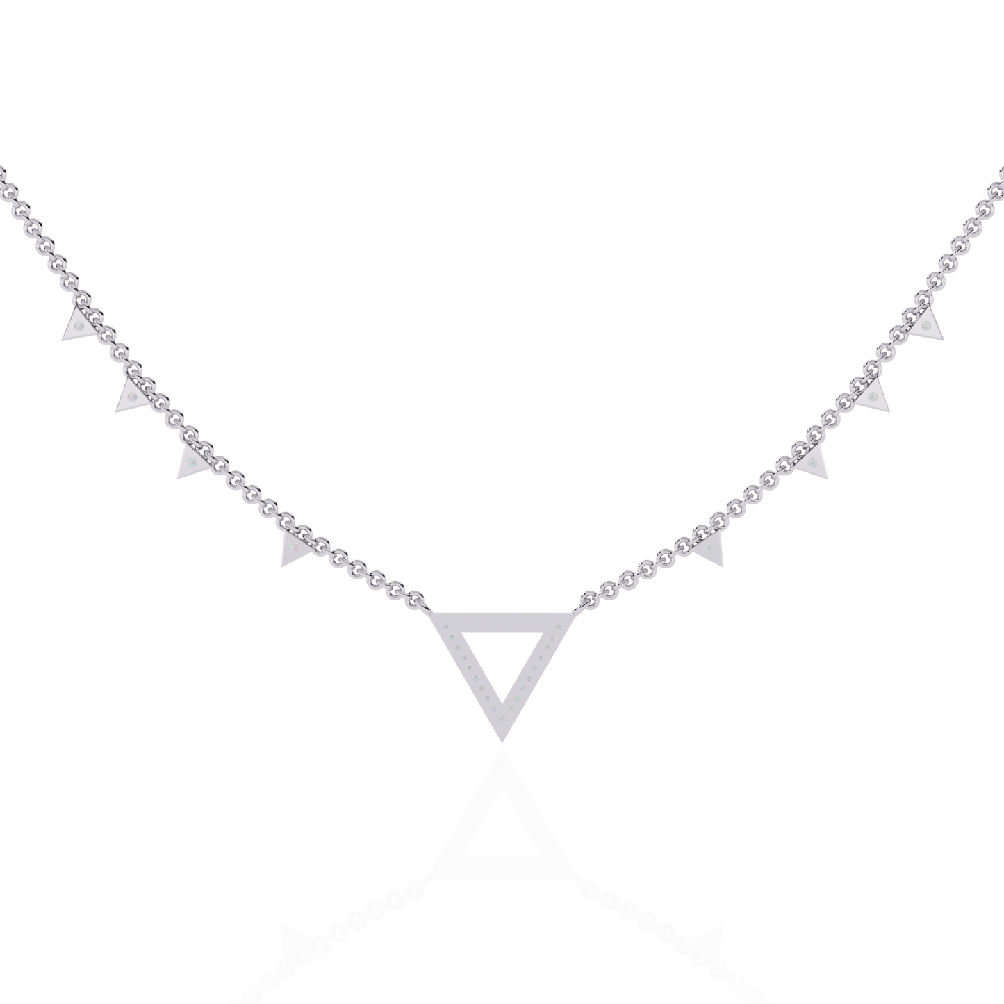 Tria - Diamond Pavé Geometric Necklace
