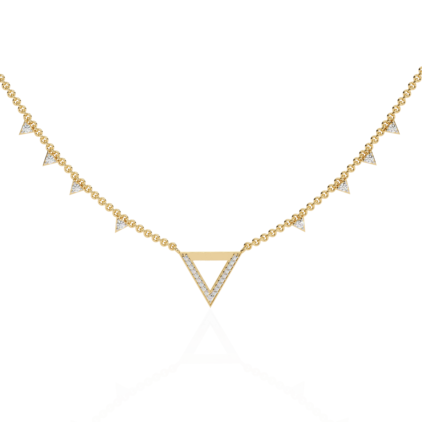 Tria - Diamond Pavé Geometric Necklace