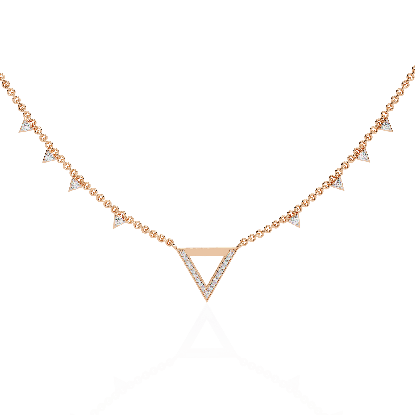 Tria - Diamond Pavé Geometric Necklace