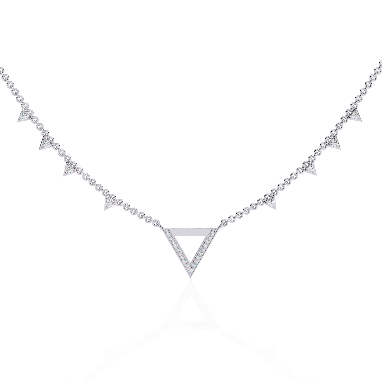 Tria - Diamond Pavé Geometric Necklace