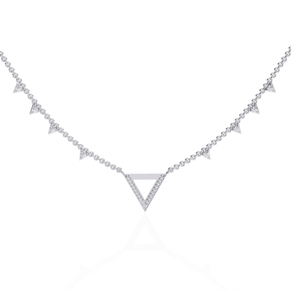 Tria - Diamond Pavé Geometric Necklace