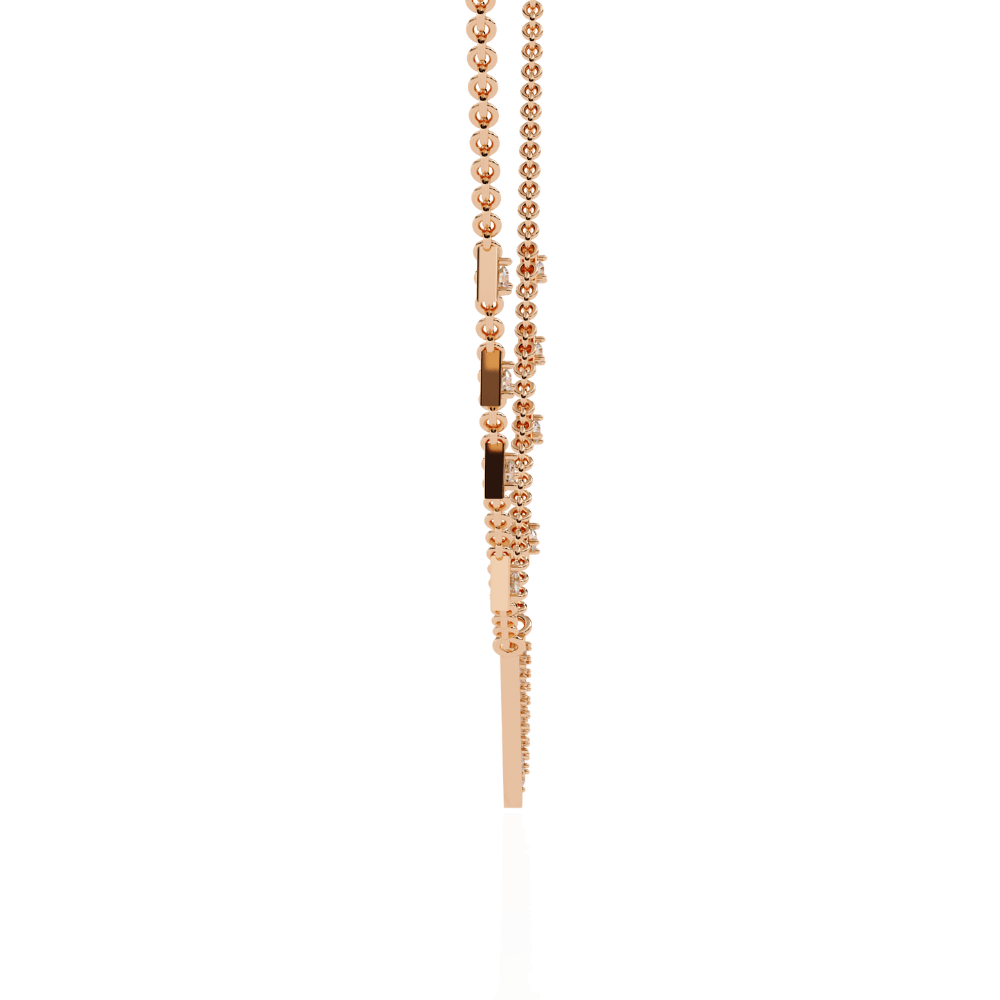 Tria - Diamond Pavé Geometric Necklace