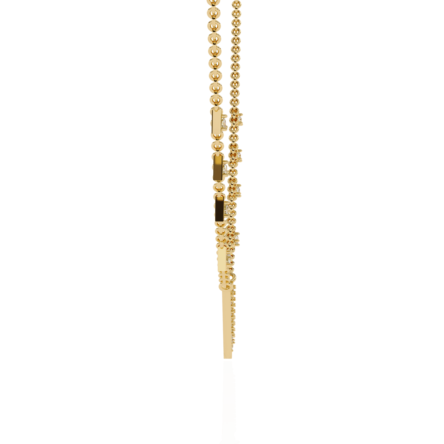 Tria - Diamond Pavé Geometric Necklace