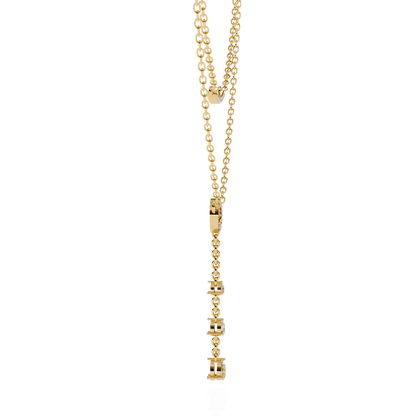 Carat House Dubai Cira double-layer diamond necklace featuring a pave bar and pear-shaped drop gemstone.