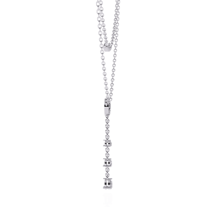 Carat House Dubai Cira double-layer diamond necklace with pave bar and pear-shaped drop, elegant jewelry featuring sparkling diamonds.