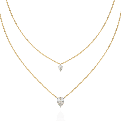 Xarina - Double Pear Diamond Necklace