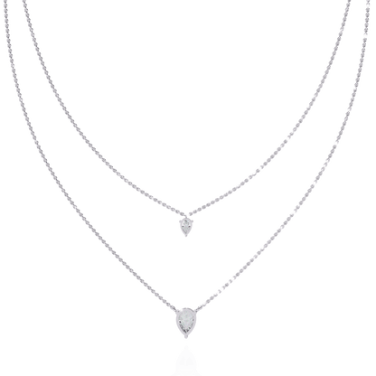 Xarina - Double Pear Diamond Necklace