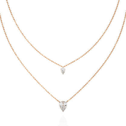 Xarina - Double Pear Diamond Necklace