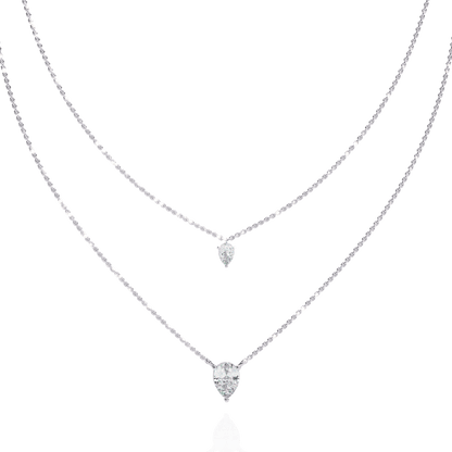 Xarina - Double Pear Diamond Necklace