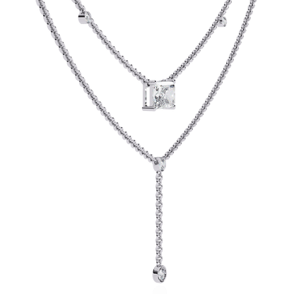 Zena – Radiant Cut Drop Diamond Necklace