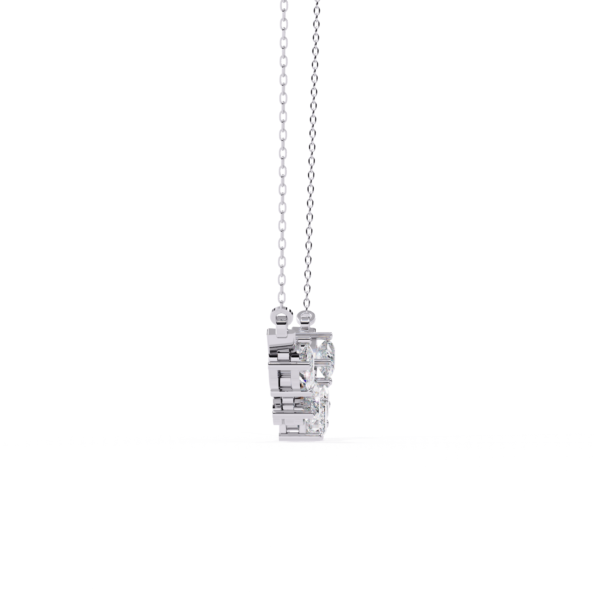 Mixed-cut certified diamond necklace by Carat House Dubai featuring sparkling diamonds arranged in an elegant design.