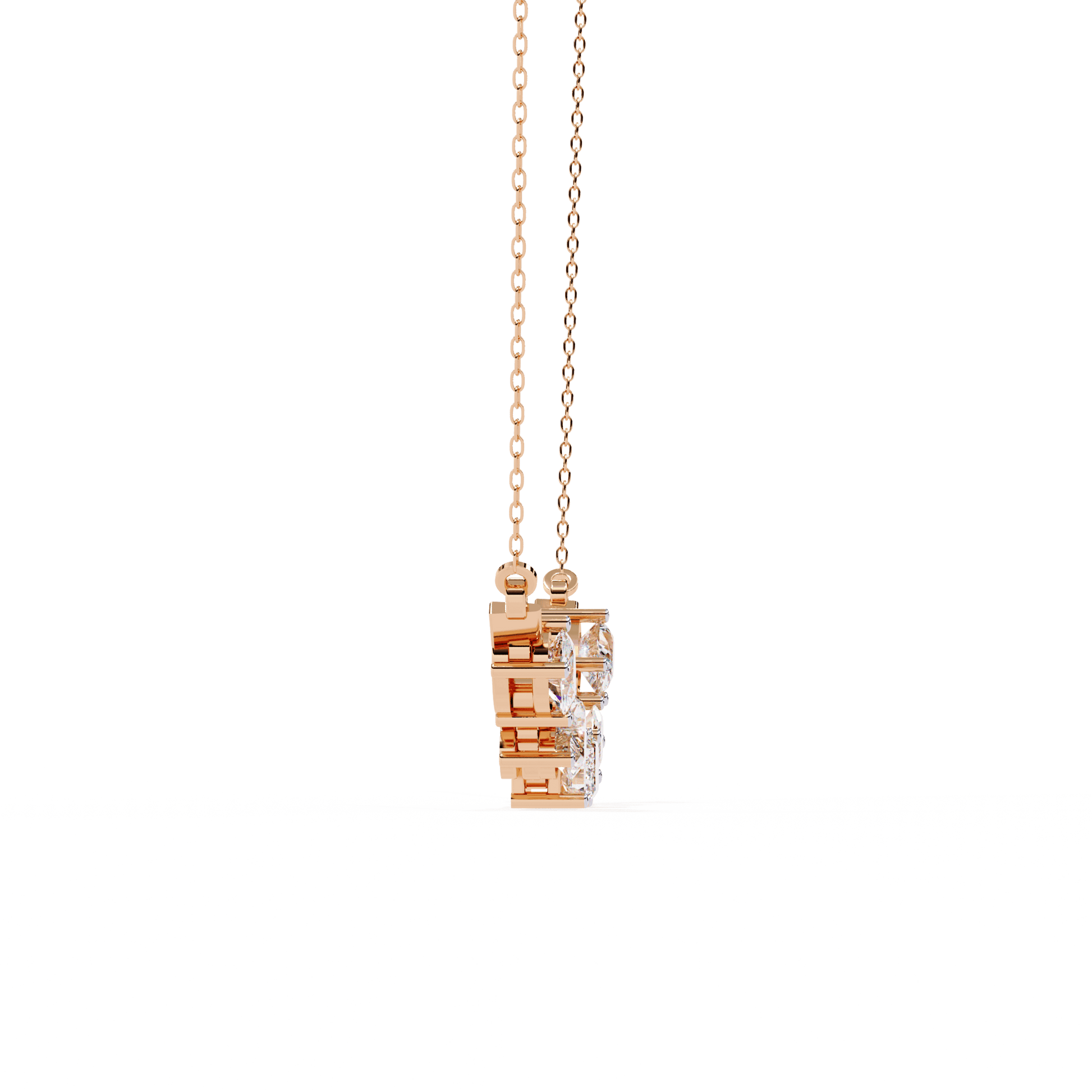 Mixed-cut certified diamond necklace by Carat House Dubai featuring a sparkling diamond pendant on a delicate chain.