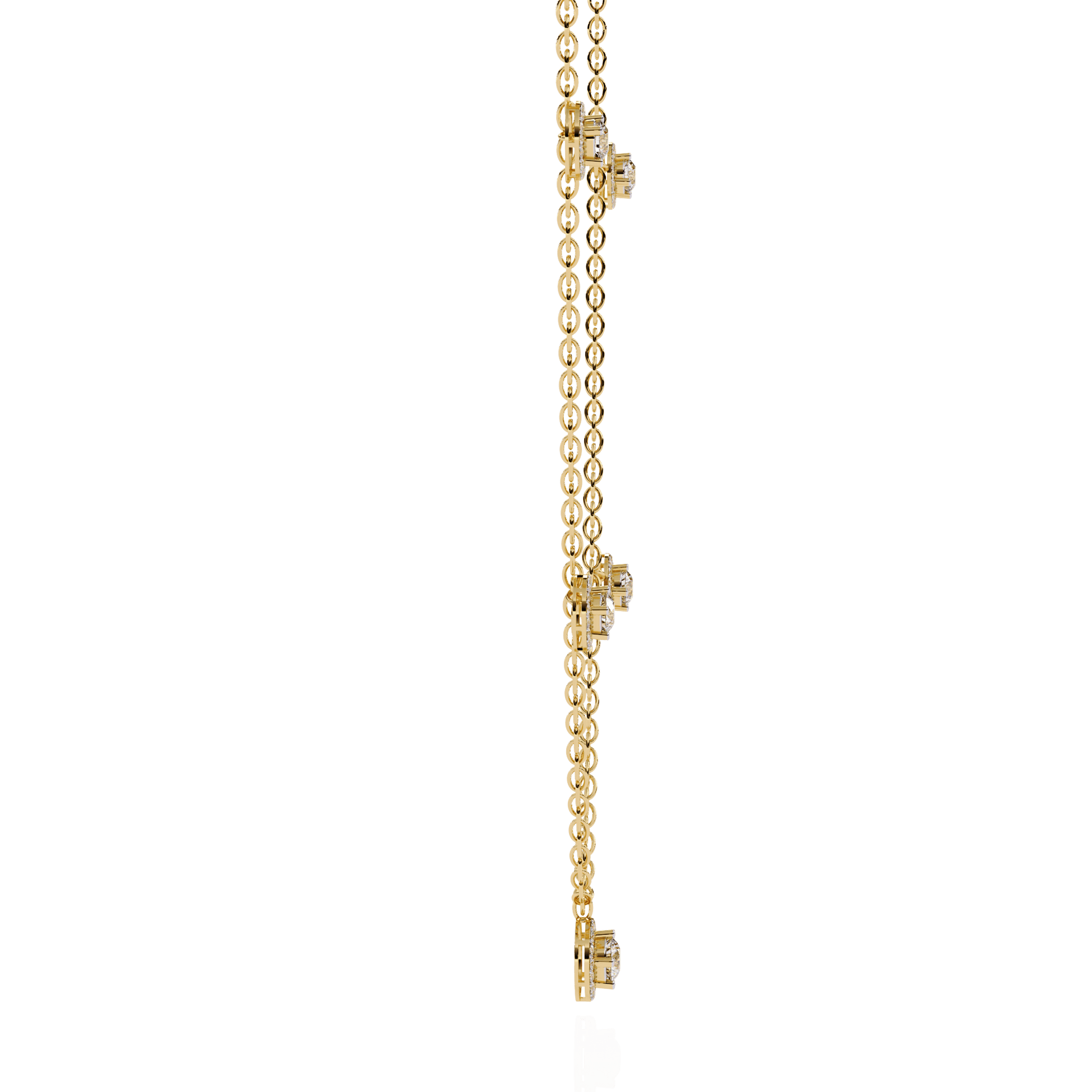 Brooke Floating Halo Drop Necklace by Carat House Dubai featuring a delicate chain and elegant halo pendant.