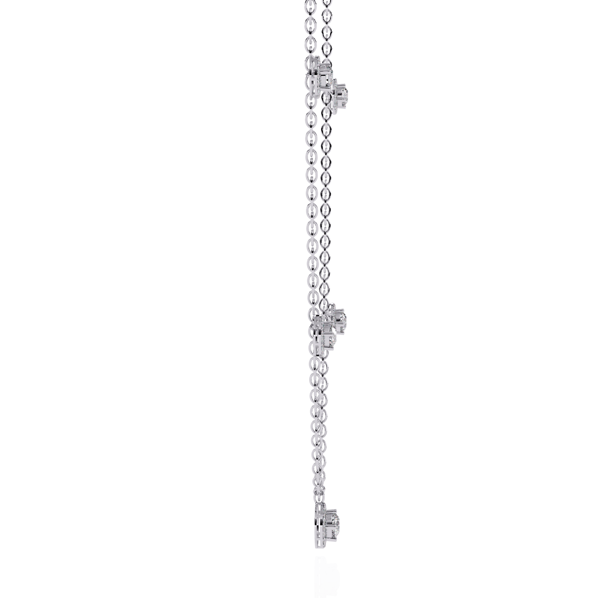 Brooke Floating Halo Drop Necklace by Carat House Dubai featuring a delicate chain and elegant halo pendant.
