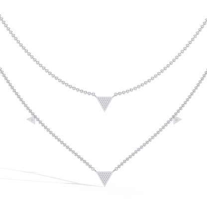 Mishita — Twin Triangle Motif Diamond Necklace