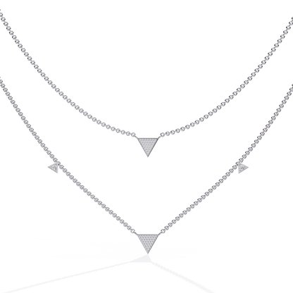 Mishita — Twin Triangle Motif Diamond Necklace