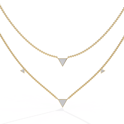 Mishita — Twin Triangle Motif Diamond Necklace
