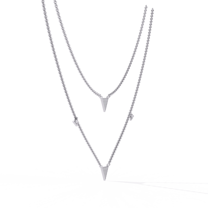 Mishita — Twin Triangle Motif Diamond Necklace