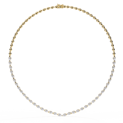 Laurie – Pear Motif Illusion Diamond Necklace
