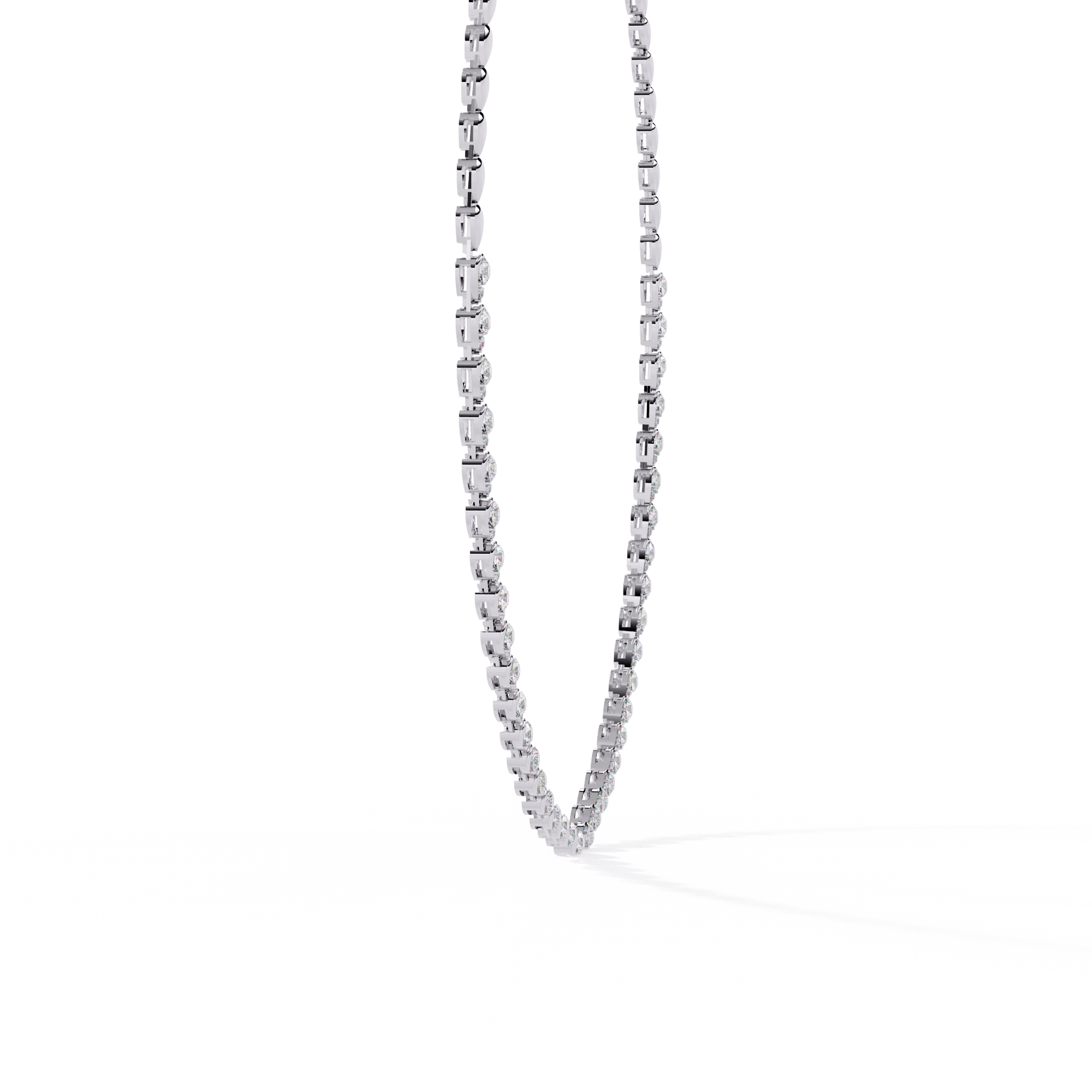 Pear motif illusion diamond necklace by Carat House Dubai featuring sparkling diamonds and elegant design.