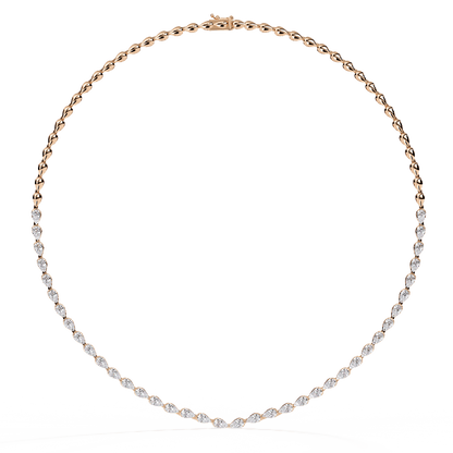 Laurie – Pear Motif Illusion Diamond Necklace