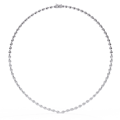 Laurie – Pear Motif Illusion Diamond Necklace