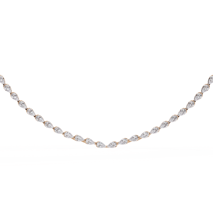 Laurie – Pear Motif Illusion Diamond Necklace