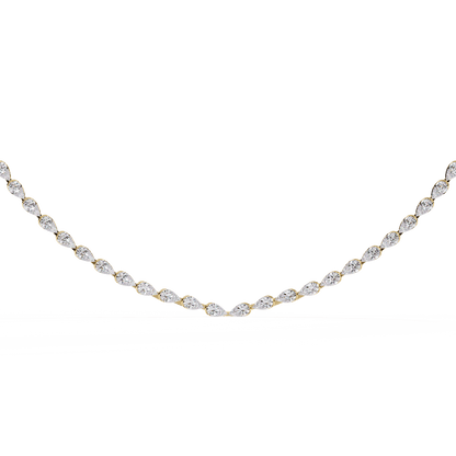 Laurie – Pear Motif Illusion Diamond Necklace